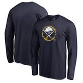 Buffalo Sabres Splatter Logo Long Sleeve T-Shirt Navy