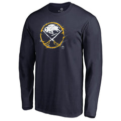 Buffalo Sabres Splatter Logo Long Sleeve T-Shirt Navy
