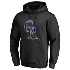 Colorado Rockies Splatter Logo Pullover Hoodie Black