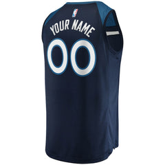 Minnesota Timberwolves Fast Break Custom Replica Jersey Navy - Icon Edition