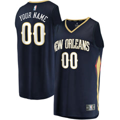 New Orleans Pelicans Fast Break Custom Replica Jersey Navy - Icon Edition