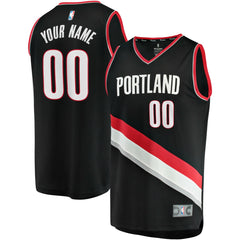 Portland Trail Blazers Fast Break Custom Replica Jersey Black - Icon Edition