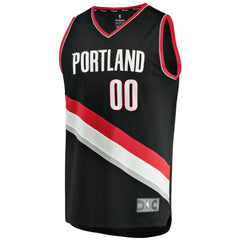 Portland Trail Blazers Fast Break Custom Replica Jersey Black - Icon Edition