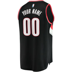 Portland Trail Blazers Fast Break Custom Replica Jersey Black - Icon Edition