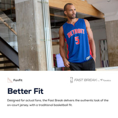 Detroit Pistons Fast Break Custom Replica Jersey White sale - Association Edition