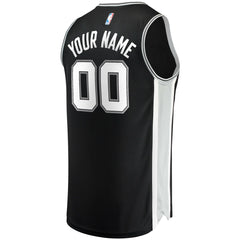San Antonio Spurs Youth Fast Break Custom Replica Jersey Black - Icon Edition
