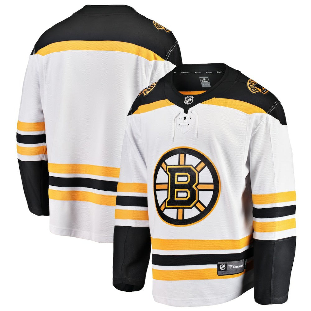 Boston Bruins Fanatics Youth Away Breakaway Jersey White