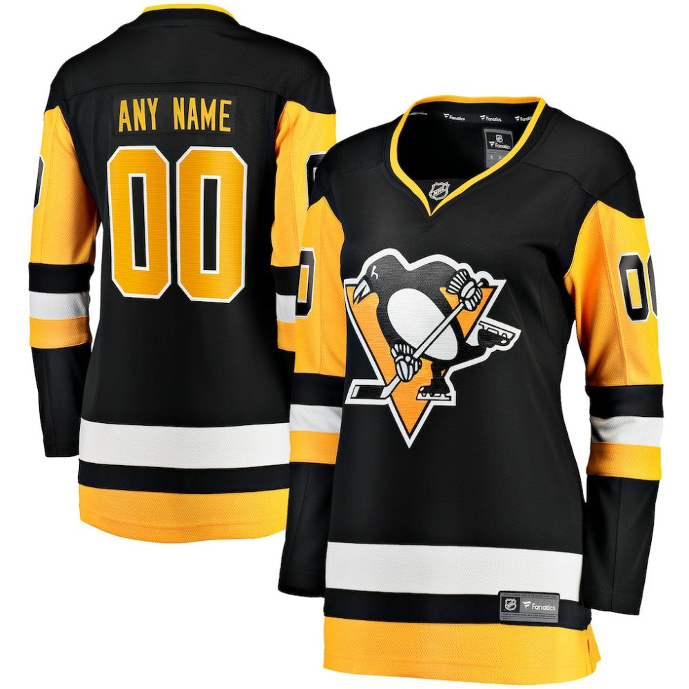 Pittsburgh Penguins Fanatics Women's Home Breakaway Custom Jersey Black