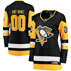 Pittsburgh Penguins Fanatics Women's Home Breakaway Custom Jersey Black