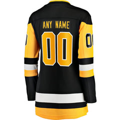Pittsburgh Penguins Fanatics Women's Home Breakaway Custom Jersey Black