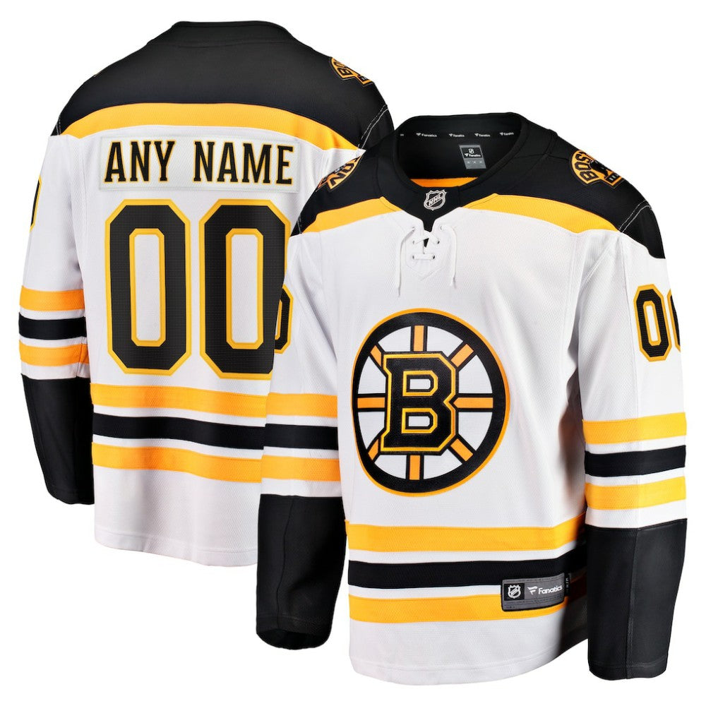 Boston Bruins Fanatics Away Breakaway Custom Jersey White