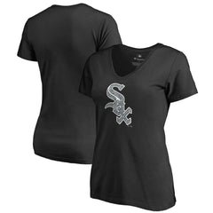 Chicago White Sox Women's Static Logo V-Neck T-Shirt Black