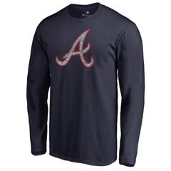 Atlanta Braves Static Logo Long Sleeve T-Shirt Navy