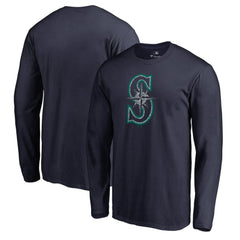 Seattle Mariners Static Logo Long Sleeve T-Shirt Navy