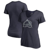 Colorado Avalanche Women's Static Logo V-Neck T-Shirt Navy