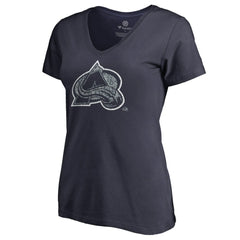 Colorado Avalanche Women's Static Logo V-Neck T-Shirt Navy