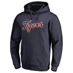 Detroit Tigers Official Wordmark Fitted Pullover Hoodie Navy