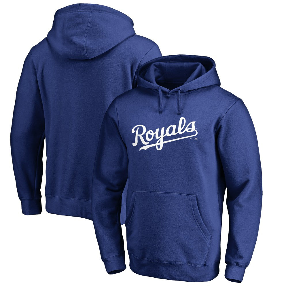 Kansas City Royals Official Wordmark Fitted Pullover Hoodie Royal