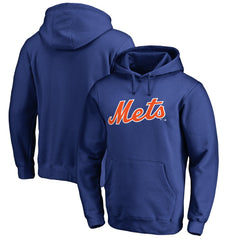 New York Mets Official Wordmark Fitted Pullover Hoodie Royal
