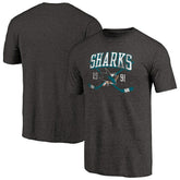 San Jose Sharks Vintage Collection Line Shift Tri-Blend T-Shirt Black