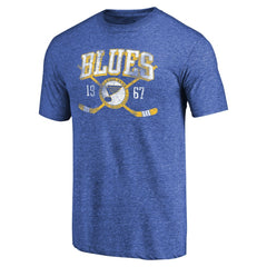 St. Louis Blues Vintage Collection Line Shift Tri-Blend T-Shirt Royal