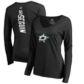 Tyler Seguin Dallas Stars Women's Backer Name & Number Slim Fit Long Sleeve V-Neck T-Shirt Black