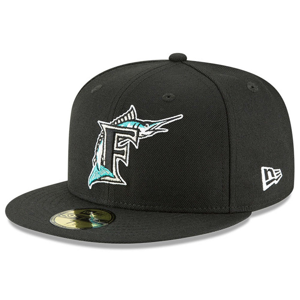 Florida Marlins Cooperstown Collection Wool 59FIFTY Fitted Hat Black | New Era