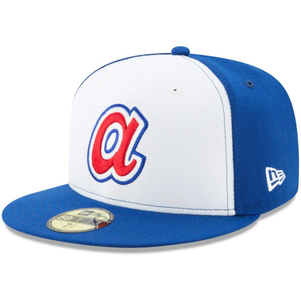 Atlanta Braves Cooperstown Collection 59FIFTY Fitted Hat White/Royal | New Era