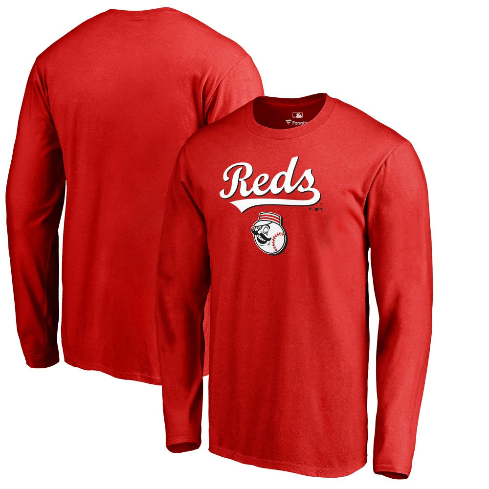 Cincinnati Reds Team Lockup Long Sleeve T-Shirt Red