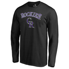 Colorado Rockies Team Lockup Long Sleeve T-Shirt Black