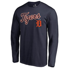 Detroit Tigers Team Lockup Long Sleeve T-Shirt Navy