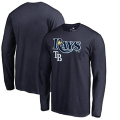 Tampa Bay Rays Team Lockup Long Sleeve T-Shirt Navy