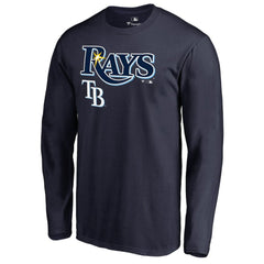 Tampa Bay Rays Team Lockup Long Sleeve T-Shirt Navy