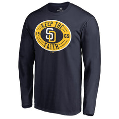 San Diego Padres Hometown Collection Keep the Faith Long Sleeve T-Shirt Navy