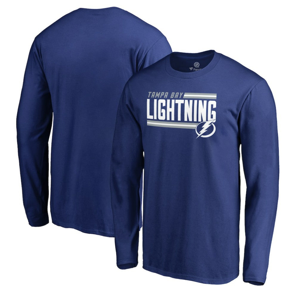 Tampa Bay Lightning Iconic Collection On Side Stripe Long Sleeve T-Shirt Blue