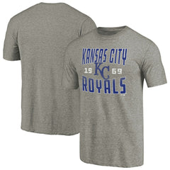 Kansas City Royals Cooperstown Collection Antique Stack Tri-Blend T-Shirt Gray