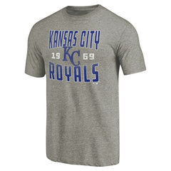 Kansas City Royals Cooperstown Collection Antique Stack Tri-Blend T-Shirt Gray
