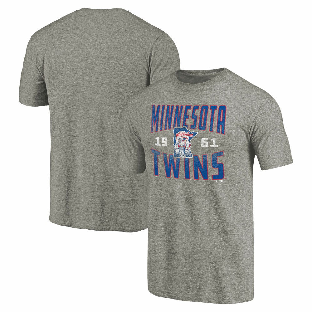 Minnesota Twins Cooperstown Collection Antique Stack Tri-Blend T-Shirt Gray