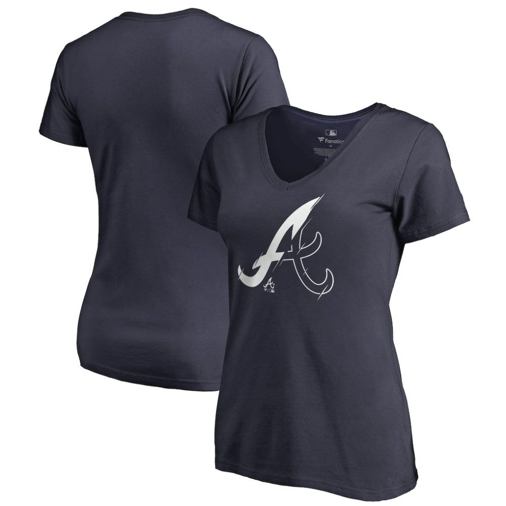 Atlanta Braves Women's X-Ray V-Neck T-Shirt Navy