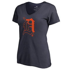 Detroit Tigers Women's X-Ray V-Neck T-Shirt Navy