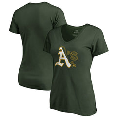 Athletics Women's X-Ray V-Neck T-Shirt Green