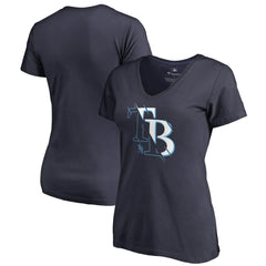 Tampa Bay Rays Women's X-Ray V-Neck T-Shirt Navy