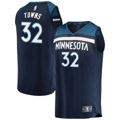 Karl-Anthony Towns Minnesota Timberwolves Fast Break Replica Player Jersey Navy - Icon Edition