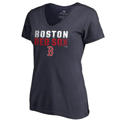 Boston Red Sox Women's Fade Out V-Neck T-Shirt Navy