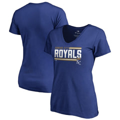 Kansas City Royals Women's Onside Stripe V-Neck T-Shirt Royal