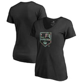 Los Angeles Kings Women's Lovely V-Neck T-Shirt Black