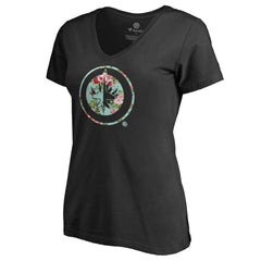 Winnipeg Jets Women's Lovely V-Neck T-Shirt Black
