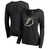 Tampa Bay Lightning Women's Lovely Long Sleeve V-Neck T-Shirt Black