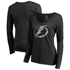 Tampa Bay Lightning Women's Lovely Long Sleeve V-Neck T-Shirt Black