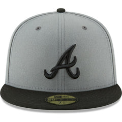 Atlanta Braves Two-Tone 59FIFTY Fitted Hat Gray/Black | New Era